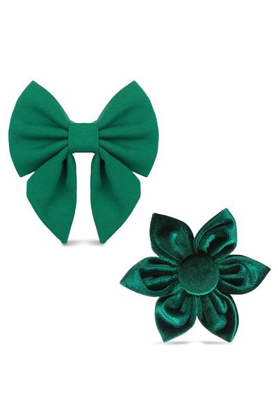 Lusi Doog Special Bow Tie, Bow and Flower Set for Female Dogs - Nur Papion Not Included