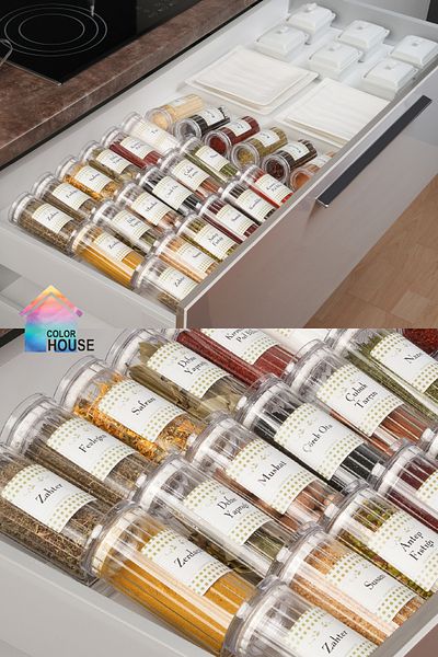 color house 6 Pieces Borosilicate Glass Jar - 280 Cc Transparent Lid (Round) Spice Bowl