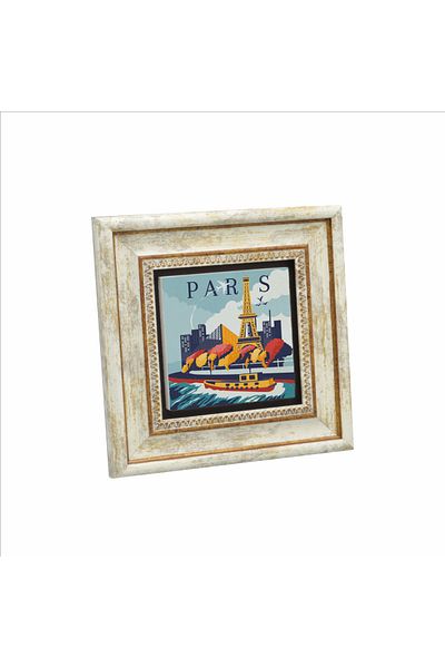 BAKSEPETE Paris Printed Natural Stone Painting 20X20 Krg-2