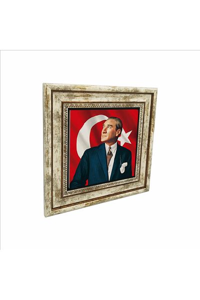 BAKSEPETE Ataturk Printed Natural Stone Painting 25X25 Krt-99