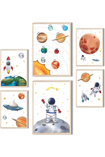 512 STORE Çocuk / Bebek Odası Uzay Temalı Duvar Poster 2xA3  4xA4 Çerçevesiz