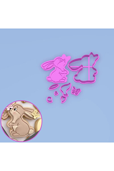 cookiecutter Kelebekli Tavsan 2 Kurabiye Kalıbı