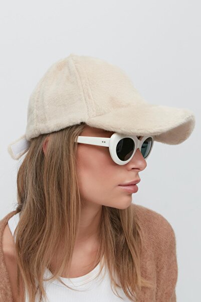 C&City Plyšová čepice 8008 béžová