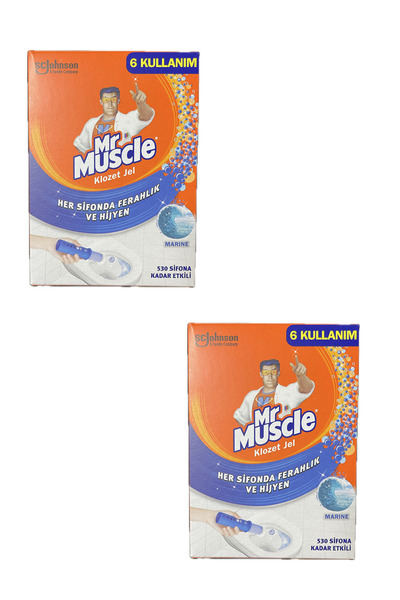 Mr. Muscle Klozet Jel Blok, Tuvalet Temizleyici Marine 36g Yeni Ambalaj 2'li