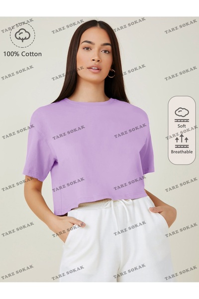 Tarzsokak Cultură COD- 232913   Bumbac Drop Umăr Solid Scurt