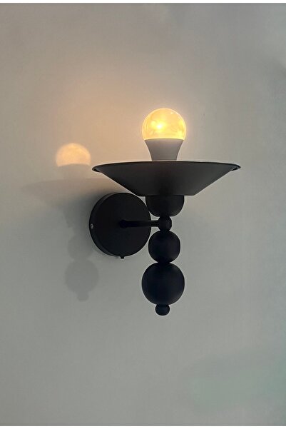 gaziantepavize Tokyo Siyah Metal Olimpiyat Şapkalı Pilli Aplik - 2 Adet - Özel Tasarım Lamba ve Pil Dahil