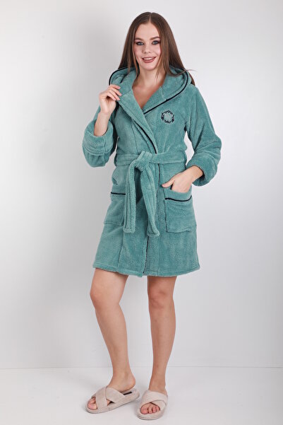 Wild Love ثوب نسائي قصير بغطاء للرأس ومطرز بنسبة 100% من الخيزران