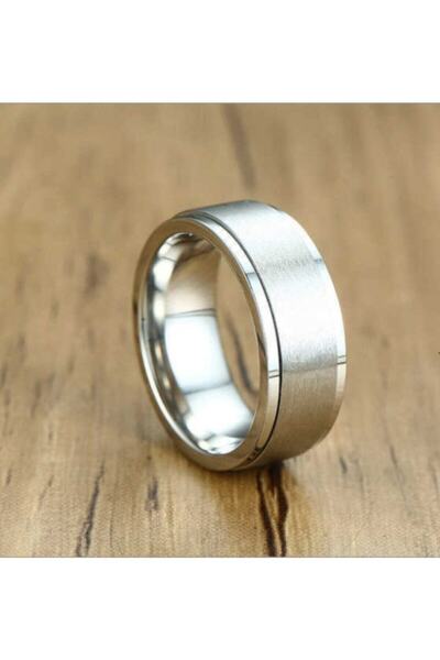 Modaadresiniz Paslanmaz Çelik Ortası Dönebilen Bay Bayan Anti Stres Yüzüğü