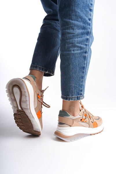 MARSEDO Riva Kadın Yüksek Şeffaf Taban Sneaker Bağcıklı Spor Günlük Ayakkabı