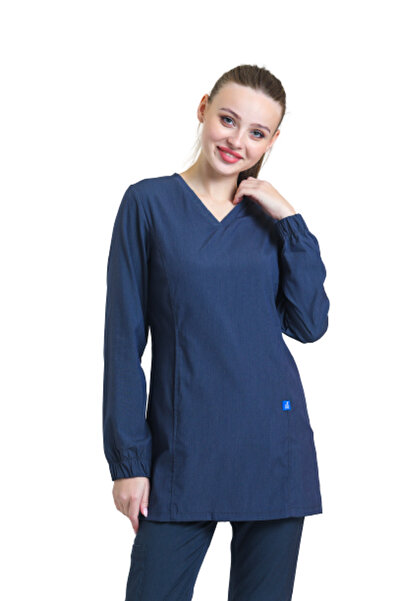 Wio Uniform TULIP Kadın Likralı Tesettür Koyu Gri Renk Üniforma Üst