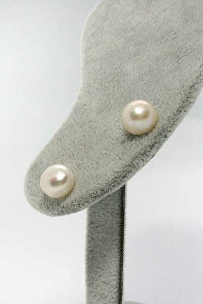 Anpiel Gerçek İnci Beyaz Top Küpe (10mm)