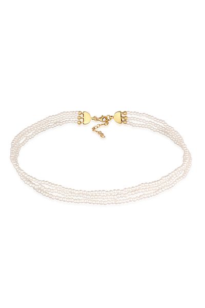 ELLI Halskette Synthetische Perlen Choker 925 Silber