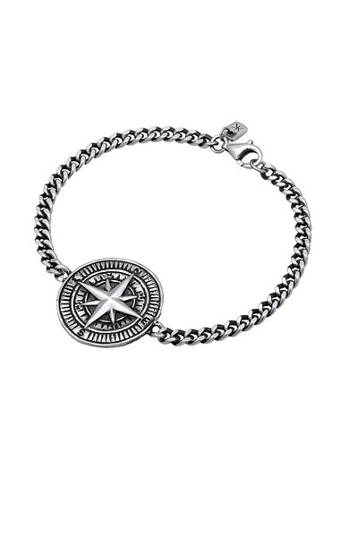 KUZZOI Kol Bandı Kompass Maritim Maskulin Massiv 925 Silber