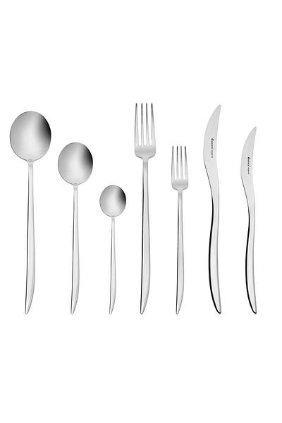 Karaca Amour 84-teiliges Elegance Besteck-Set mit Box für 12 Personen, Stahl