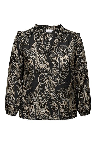 Only Carmakoma Top Normal geschnitten V-Ausschnitt Elastic Bündchen Volluminöser Armschnitt Top