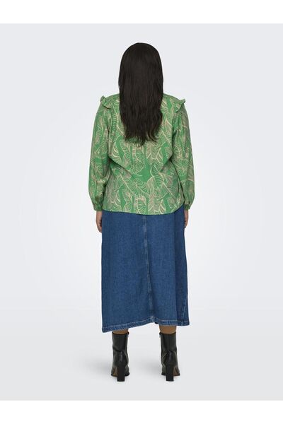 Only Carmakoma Top Normal geschnitten V-Ausschnitt Elastic Bündchen Volluminöser Armschnitt Top