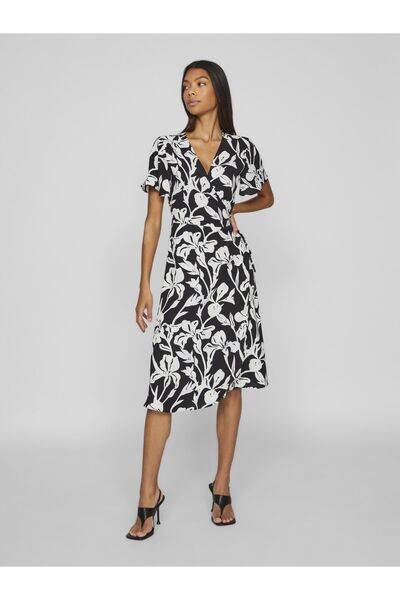 VILA Wickelkleid Kurzärmeliges