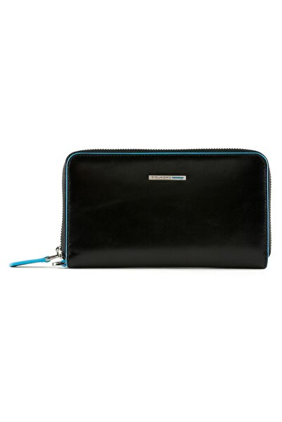 PIQUADRO , Blue Square, Leather Wallet, Black, For Women