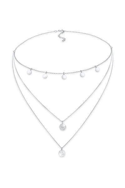 ELLI Halskette Kreis Rund Coin Choker Layer Vintage 925 Silber