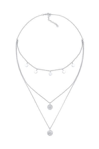 ELLI Halskette Kreis Rund Coin Choker Layer Vintage 925 Silber