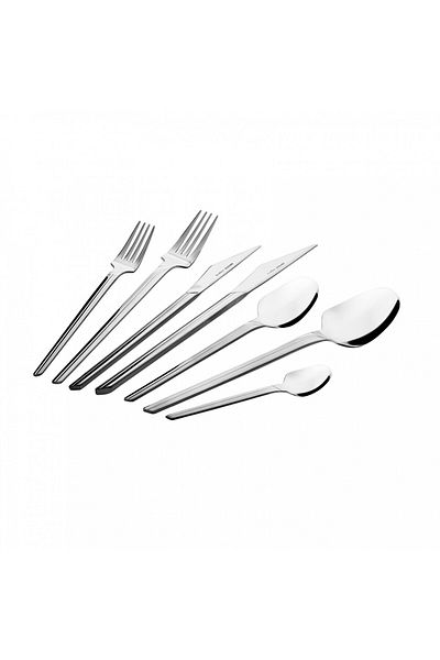 Karaca Midway 84-teiliges Besteckset für 12 Personen für 12 Personen, 18/10 Edelstahl Besteck-Set