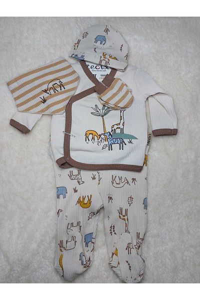 Necix's NECİX'S GIRAFFE PATTERNED 5-PACK HOSPITAL RELEASE 100% COTTON