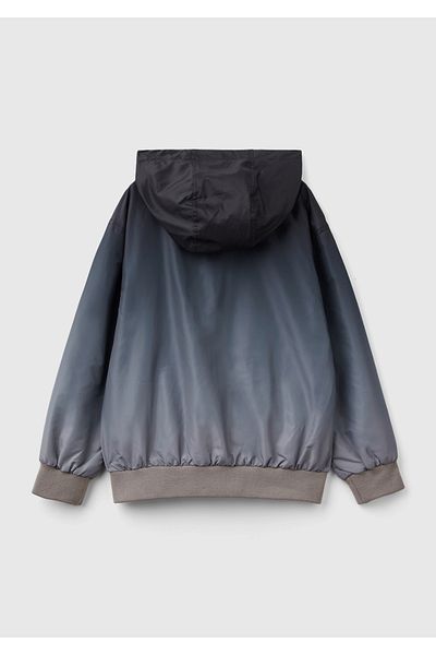 United Colors of Benetton Pelenă de ploaie cu gradient cu logo căptușită cu jerseu negru pentru băiat