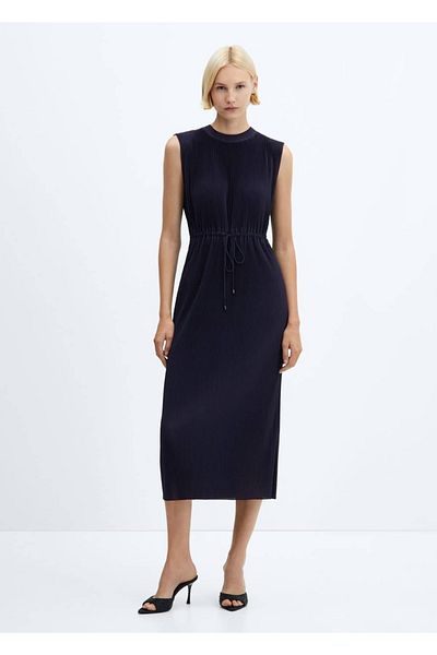 MANGO Woman Rochie plisata cu lungime midi