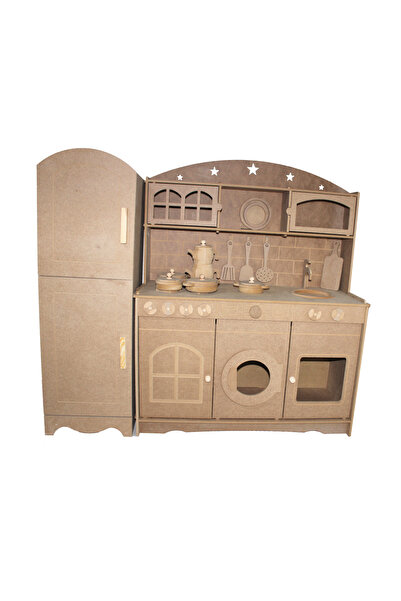 Hedef Buzdolaplı Ahşap Oyuncak Mutfak