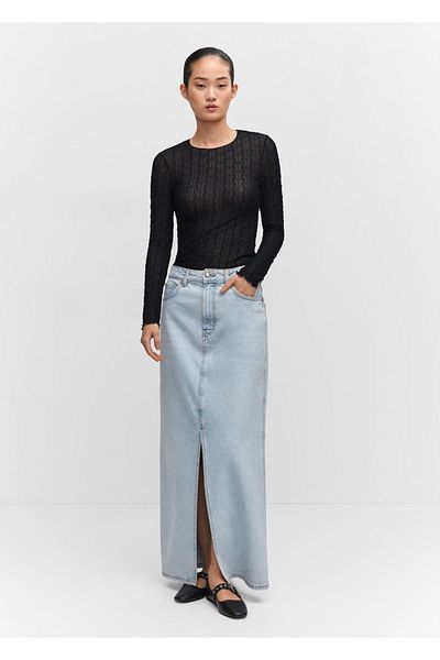 MANGO Woman T-Shirt mit langen Ärmeln und Rüschen