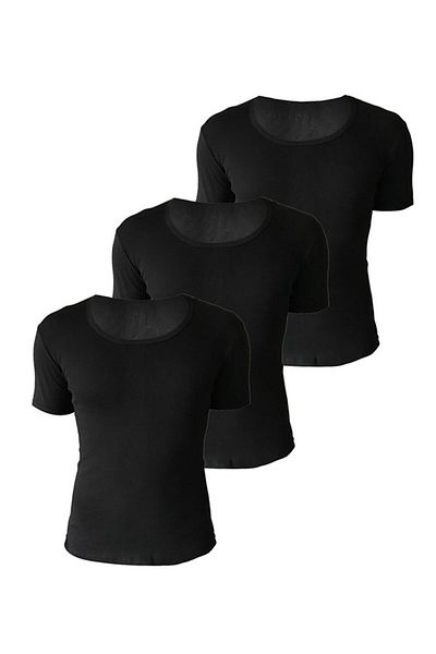 josejuan 3-Piece Men's Athlete Round Neck Half Sleeve Rib 100% Cotton 3205