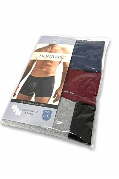 josejuan Pachet de 3 bărbați boxer din bumbac lycra cu talie scrisă cauciuc 1011