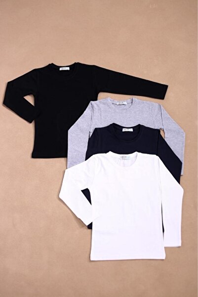 COSBA kids wear Unisex 4 τεμαχίων (κορίτσια-αγόρια) Απλό βαμβακερό μακρυμάνικο Badi