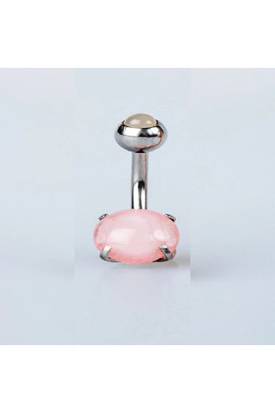 Öte Beri Hayallerin Ötesi 316l Non-Tarnish Anti-Allergic Surgical Steel - Double Zircon Stone Navel Piercing