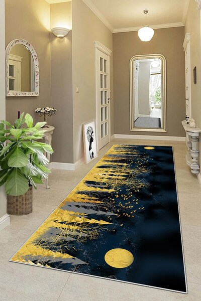 on the clouds Ağaç Doğa Desenli Tablo Halı Dijital Baskı Yıkanabilir Kaymaz T...