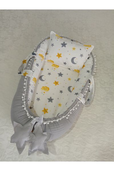 Wenaris Κάλυμμα καροτσιού μαξιλάρι καροτσιού BABYNEST ΚΑΙ ΜΑΞΙΛΑΡΙ Μαξιλάρι θηλασμού Σαλιάρα θηλασμού
