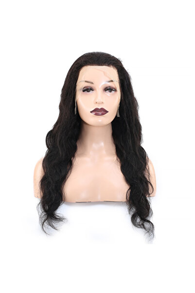Mina Peruk Front Lace Gerçek Tül Peruk Dalgalı  - Doğal - 70-75cm