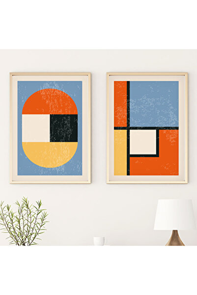 huhuli Set de pictură modernă cu ramă din lemn huhu15