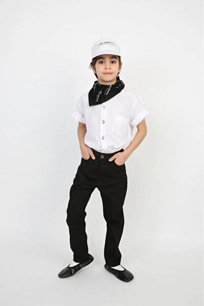 FATELLA Băiat Copil Cămașă cu mânecă scurtă Pantaloni Bretele Papion Cravată ...