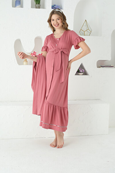 JENİKA Σετ νυχτικό με κοντό μανίκι, άνετο, ριγέ, βαμβακερό, με κορδόνια, για ...