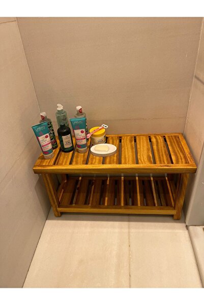 Kuzey Iroko Duş Oturağı 30x80x40cm Ağaç Duş Taburesi Teak Tabure