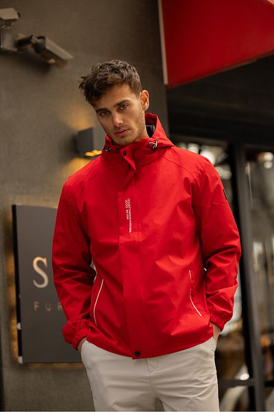 3MODA Men's Lined Water Resistant Hooded Raincoat
