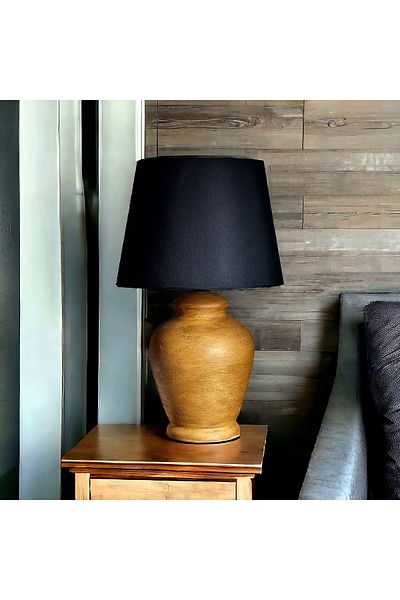 Qdec Vintage Ceramic Lampshade Rustic Cashmere - Black