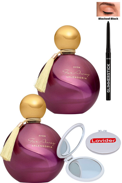 AVON Far Away Splendoria Kadın Parfümü EDP 50ml x 2 Adet + Siyah Göz Kalemi +...