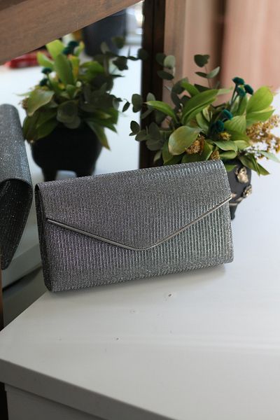 Moom Bag Geantă de umăr pentru rochie de seară Platinum Piping pentru femei