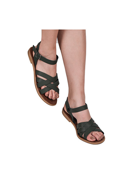 Moosefield Жіночі сандалі з натуральної шкіри зеленого кольору