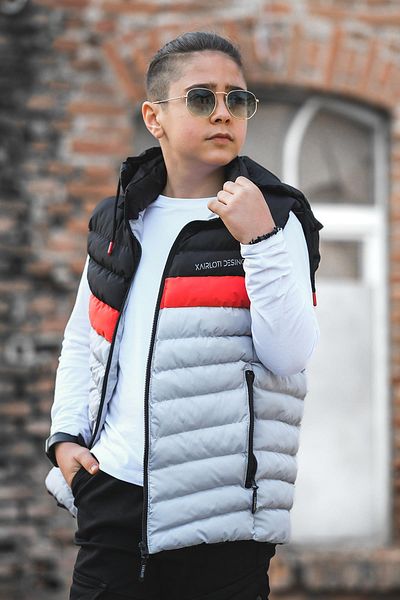 Pina Kids Boy's Three Colors Puffer Vest with Hood YLK.2001