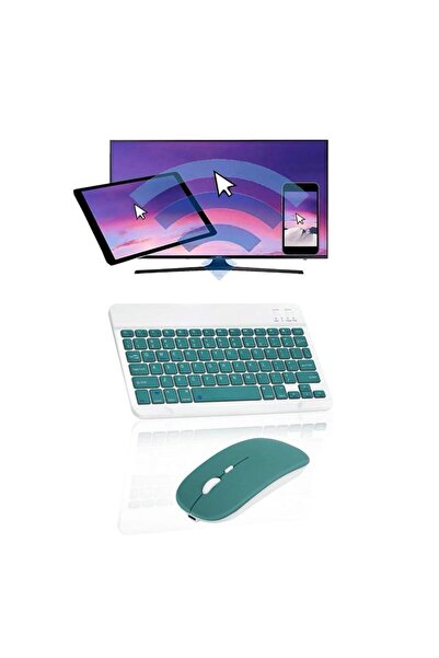 Alfa MEC Apple Ipad 9. 8. 7. Nesil 10.2" 2021 Uyumlu Kablosuz Bluetooth Klavye+mouse Set
