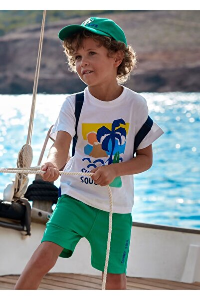 MAYORAL Erkek Çocuk 2 Parça Baskılı T-Shirt - Şort Takım Yeşil