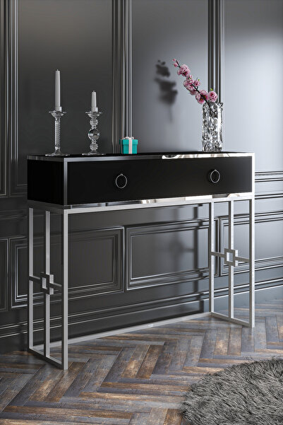 Givayo Mobilya Cassandra Dresuar Siyah Gümüş Bant Gümüş  Demir